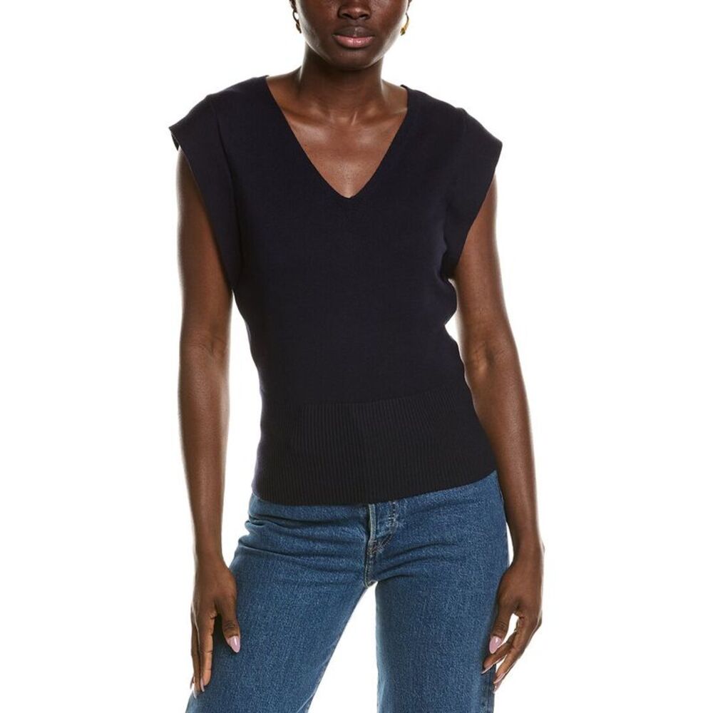T Tahari Womens Jersey Sweater Vest, Black